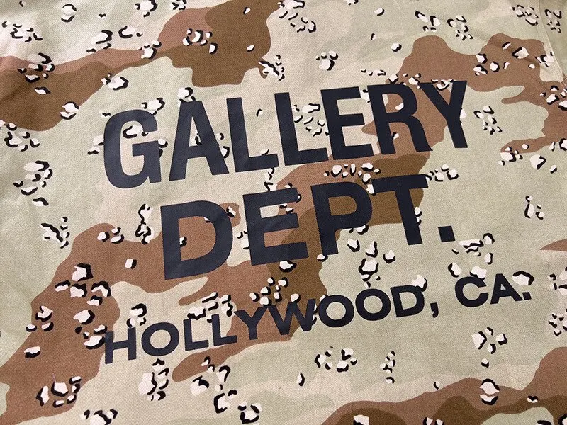 Gallery Dept New Word Print Desert Camouflage Khaki Zip Coach Jacket
