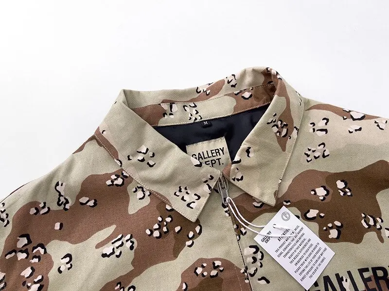 Gallery Dept New Word Print Desert Camouflage Khaki Zip Coach Jacket