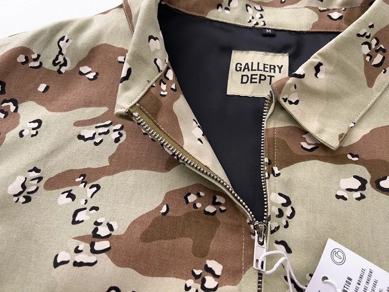 Gallery Dept New Word Print Desert Camouflage Khaki Zip Coach Jacket