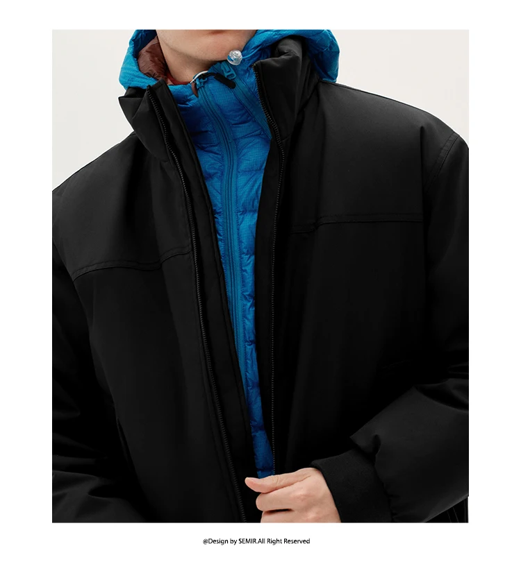 Semir Men Padded Jacket Thermal Warmth Waterproof Windproof Stain Resistant 2026 Winter Outdoor Layer Everyday Style