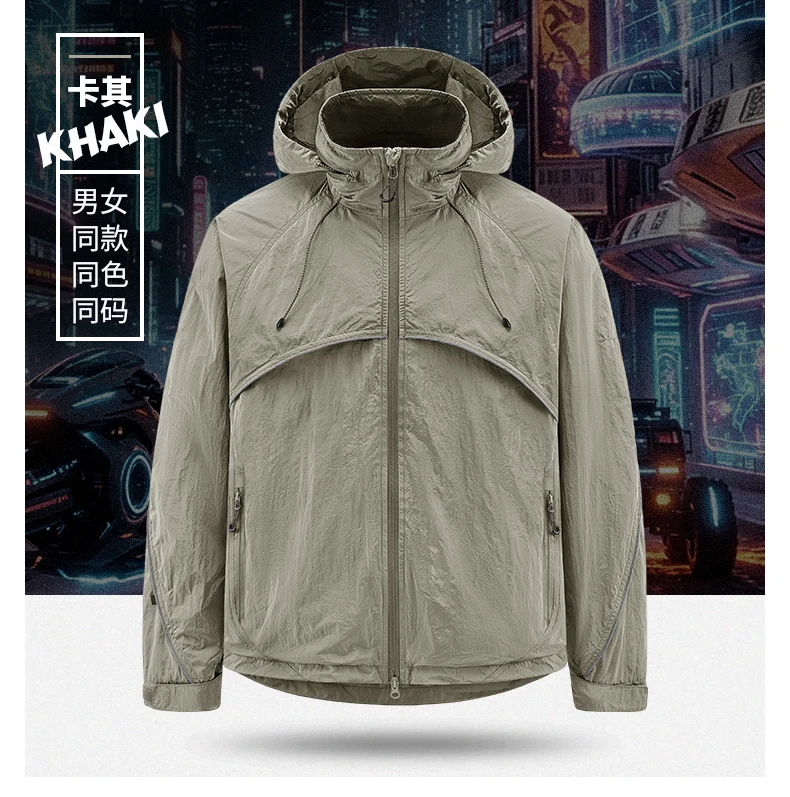 Jacket Men's Spring Autumn New Men Jacket Solid Color Hooded Jackets Casual Coat Men's Business Coats Size M-7XL 8XL Hat Detacha