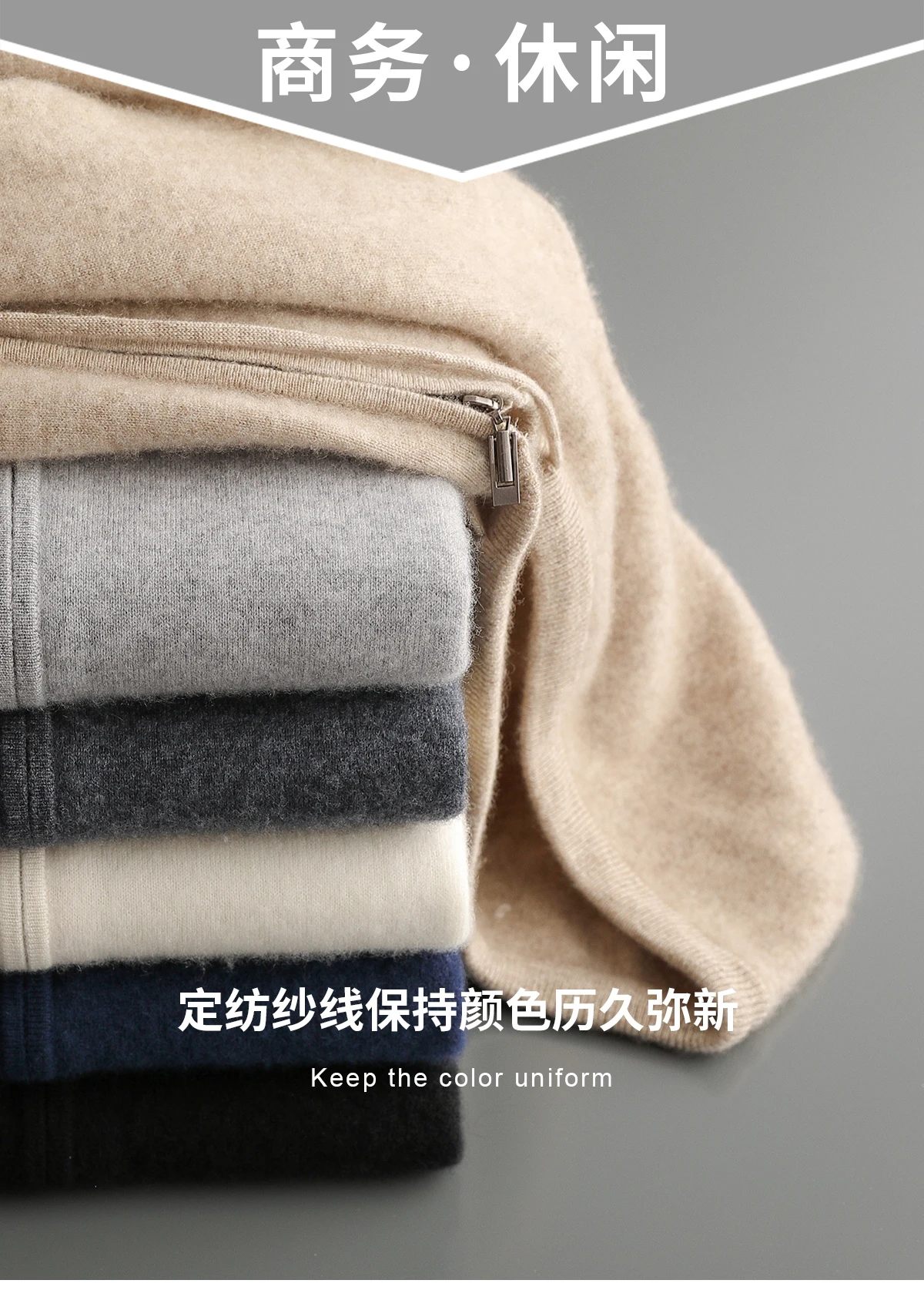 Men's Two-piece Sets 100% Merino Wool Knitting Hooded Collar Cardigan and Wide-leg Pant Autumn Winter Thickened Warm Clothing