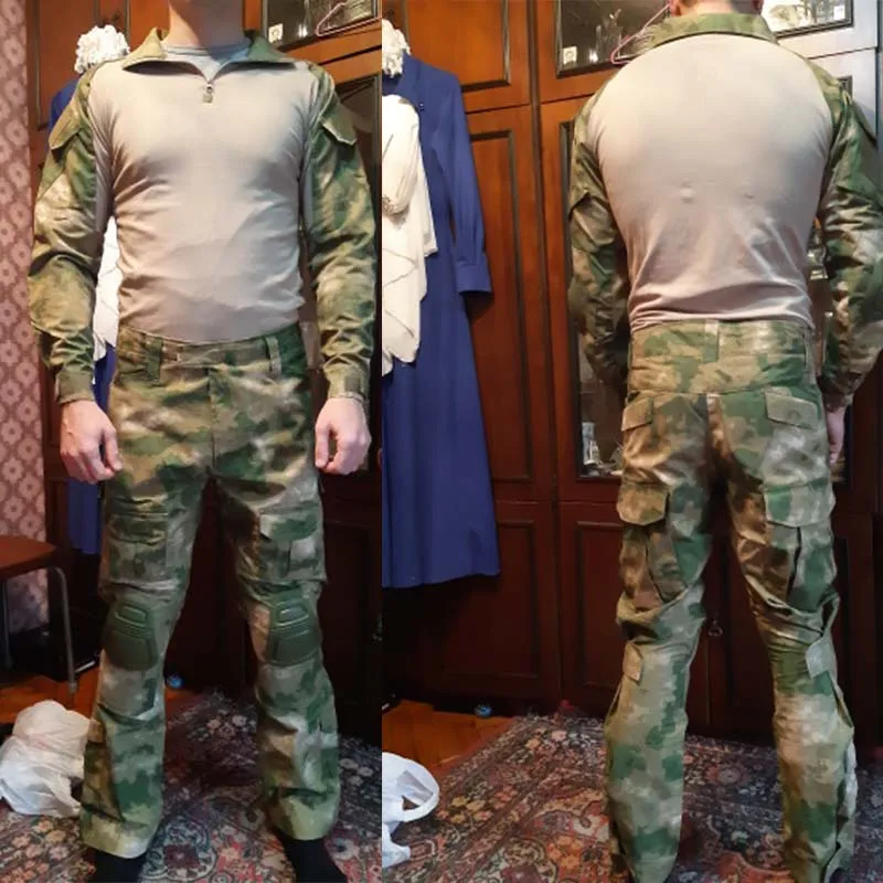 Military Tactical Pants Men's Cargo Outdoor Pants Multi-pocket Wear-resistant Breathable Workwear Combat Trousers +Knee Pads