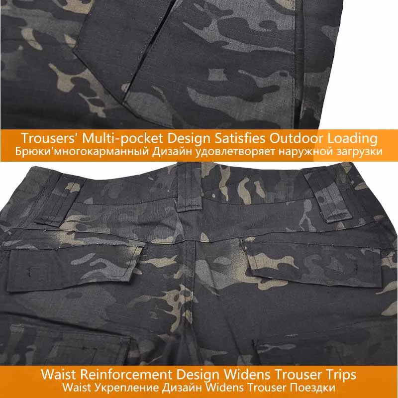 Military Tactical Pants Men's Cargo Outdoor Pants Multi-pocket Wear-resistant Breathable Workwear Combat Trousers +Knee Pads