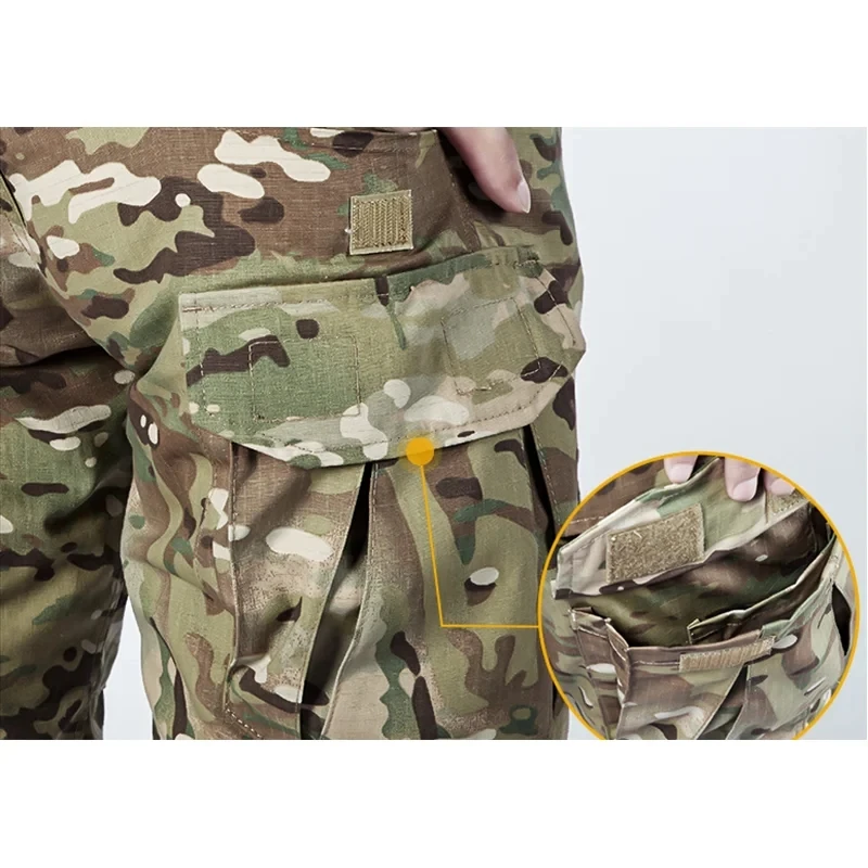 Military Tactical Pants Men's Cargo Outdoor Pants Multi-pocket Wear-resistant Breathable Workwear Combat Trousers +Knee Pads