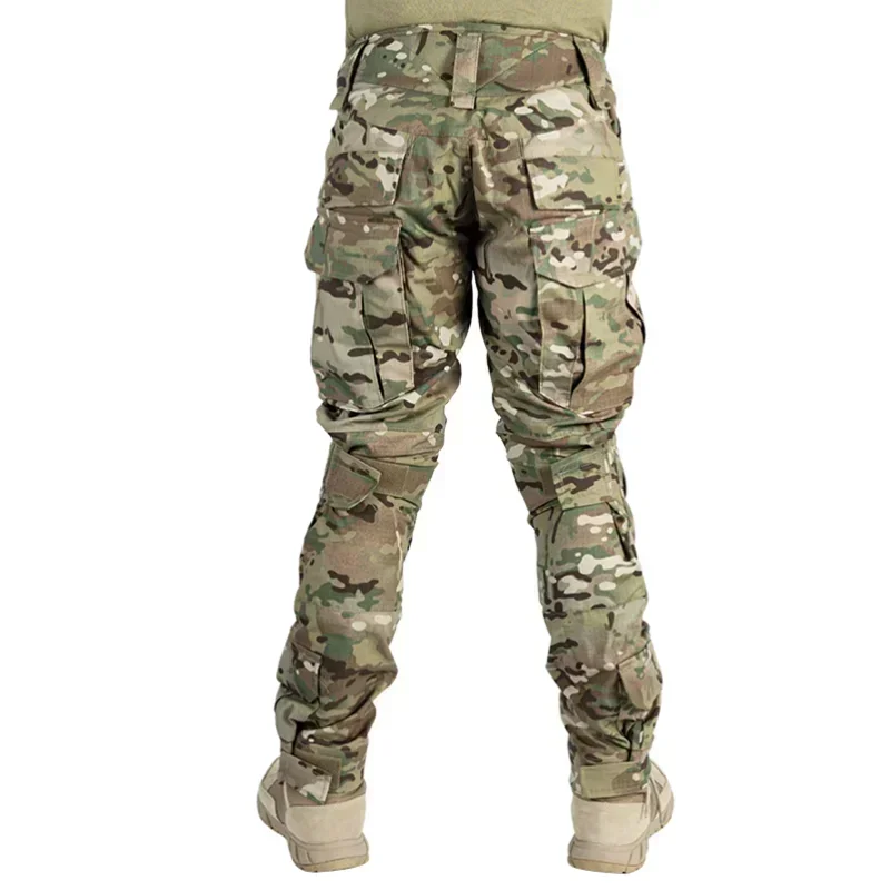 Military Tactical Pants Men's Cargo Outdoor Pants Multi-pocket Wear-resistant Breathable Workwear Combat Trousers +Knee Pads