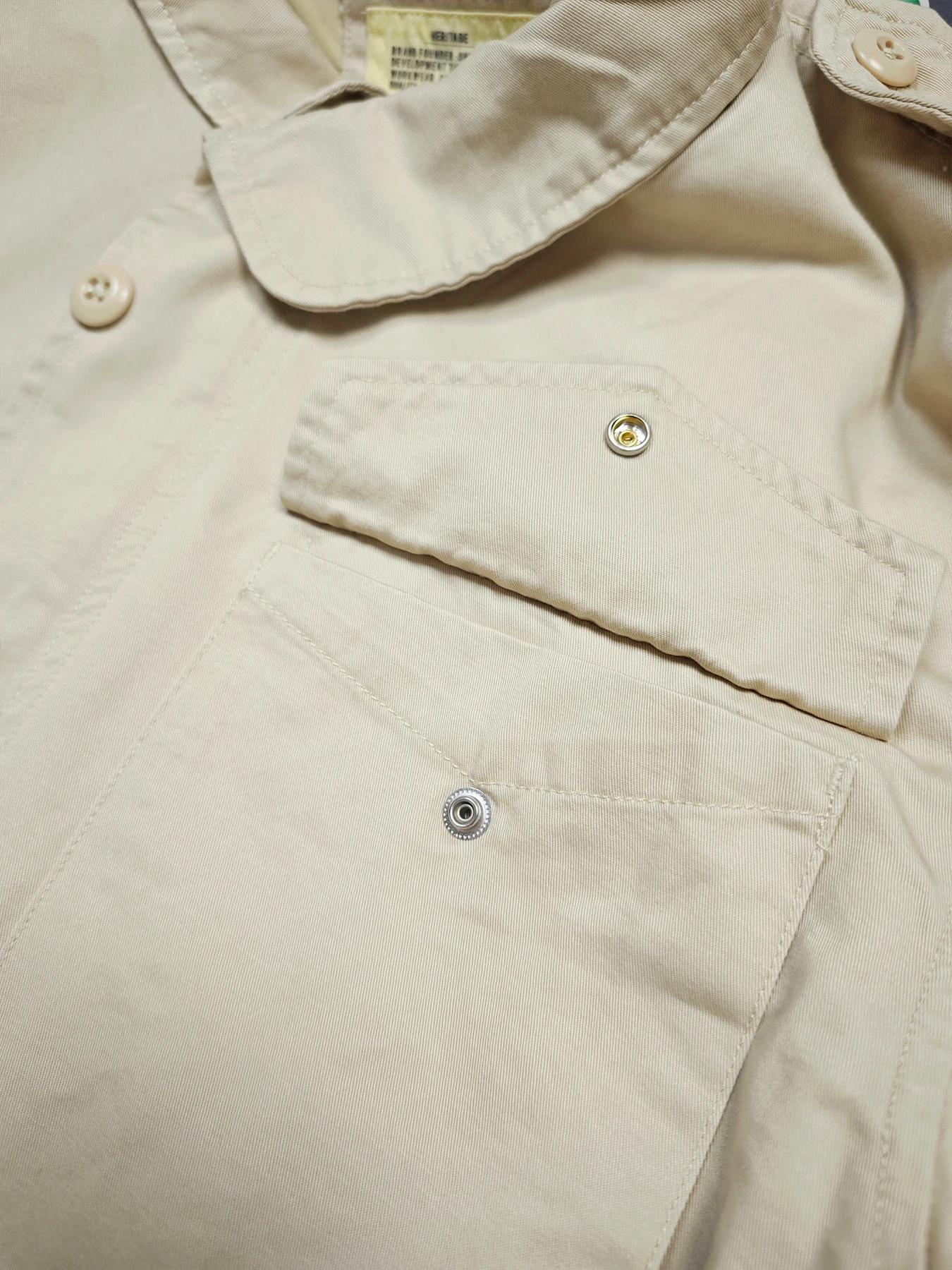 Men Old Money Style M65 Jacket Cream 100% Cotton Multi Pocket Lapel Collar Drawstring Business Casual Spring Autumn Outerwear