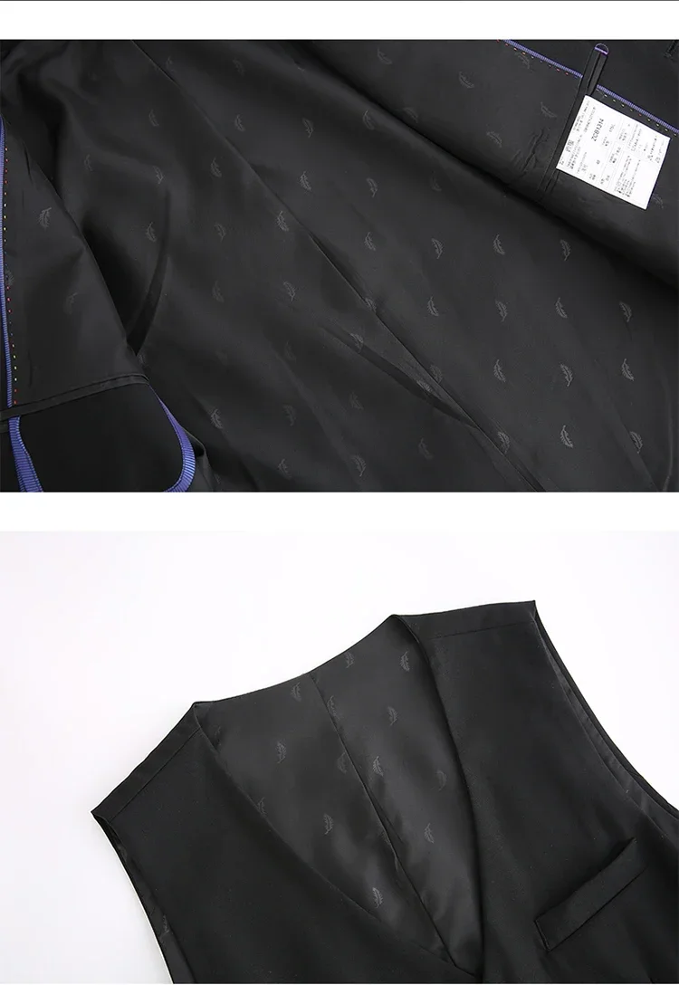 Suit Outdoors Korean Fashion Version of Slim-fit Work Clothes Fashion Business Men Casual Wedding Gentleman (Blazer+Vest+Pants)