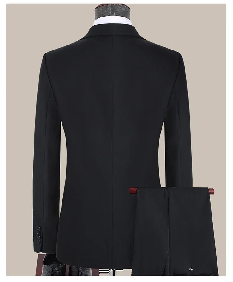 Suit Outdoors Korean Fashion Version of Slim-fit Work Clothes Fashion Business Men Casual Wedding Gentleman (Blazer+Vest+Pants)