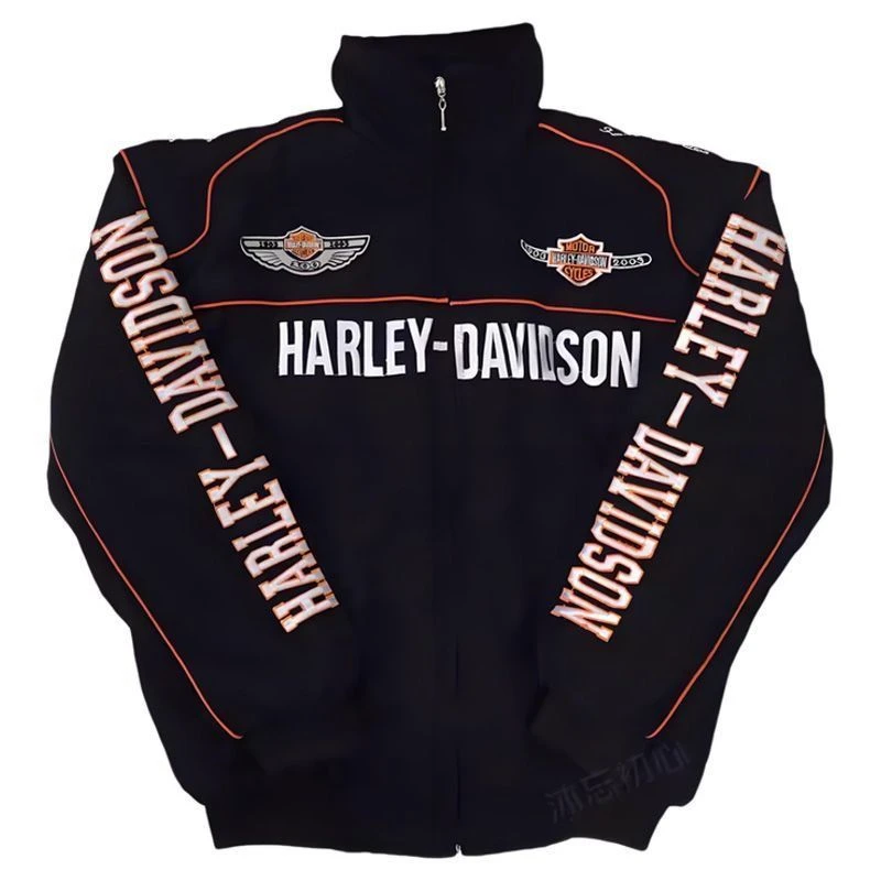 Harley Davidson Man Racing Jacket Autumn Winter Embroidery Thick Coat Outdoor Keep Warm Lady Motorcycle Cycling Uniform Jacket