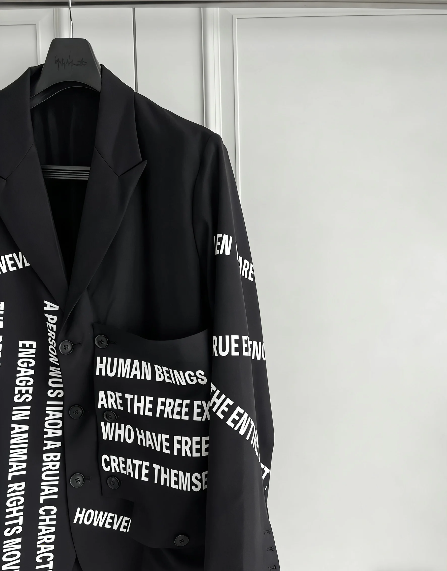 TOP-YAMAMOTO original design structure black wool suit with rear slit banquet suit jacket