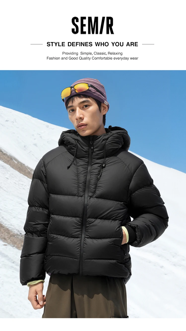 Semir Men Down Jacket Thermal Warmth 2026 Winter Everyday Style Outdoor Layer Cold Weather Clean Silhouette Cold Weather Wear
