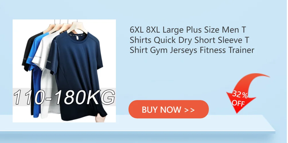 Men Plus Size T Shirts 6XL 7XL Large Size Quick Dry Short Sleeve T Shirt Loose Fit Gym Fitness Trainer Running Sportswear Tee