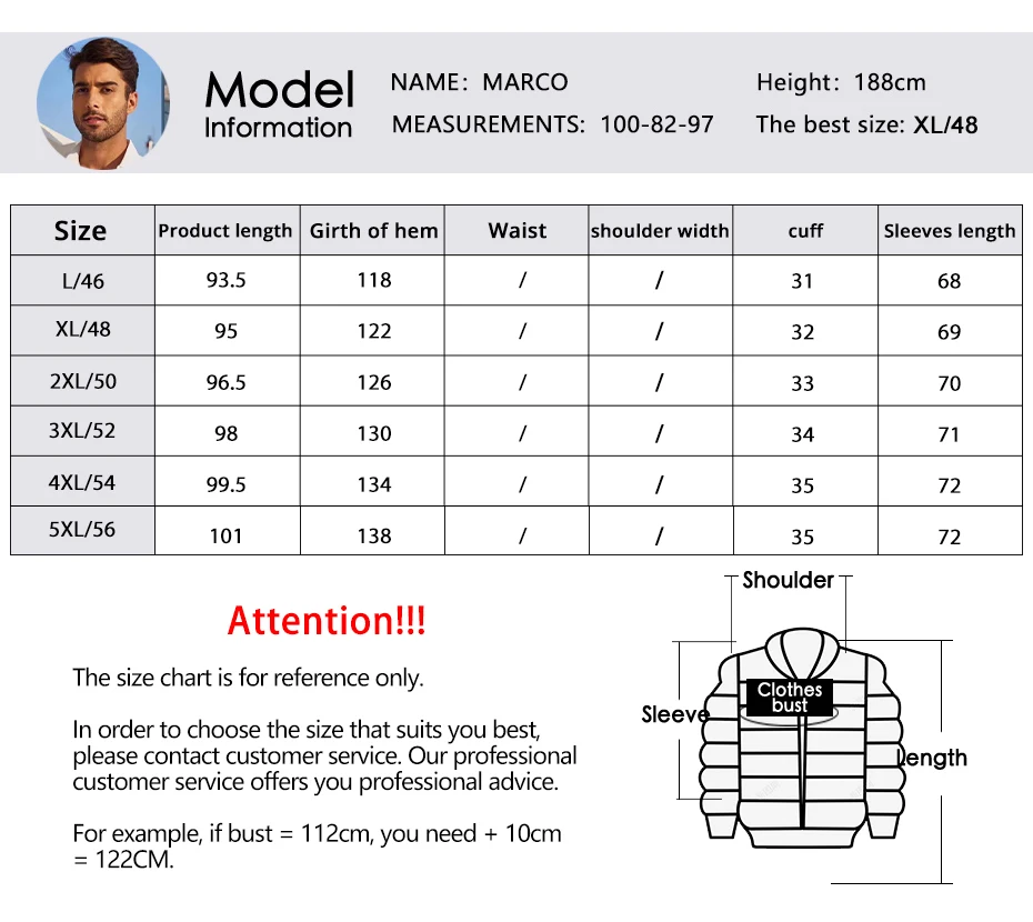 Icebear 2024 New Winter Men's Jacket Midi Big Hood Thermal Coat Fashion Men's Jacket MWD4292I