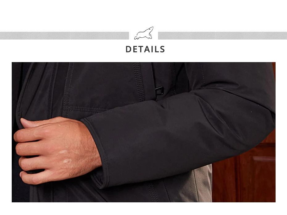 Icebear 2024 New Winter Men's Jacket Midi Big Hood Thermal Coat Fashion Men's Jacket MWD4292I