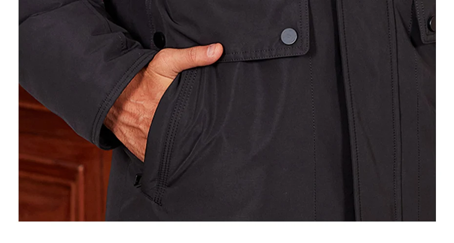 Icebear 2024 New Winter Men's Jacket Midi Big Hood Thermal Coat Fashion Men's Jacket MWD4292I