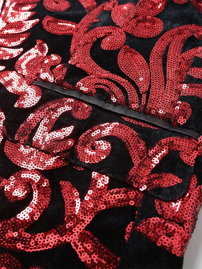 High-end Velvet Sequin Men's Wedding Prom Party Suits Singer Host Stage Performance Luxury Blazer and Pants