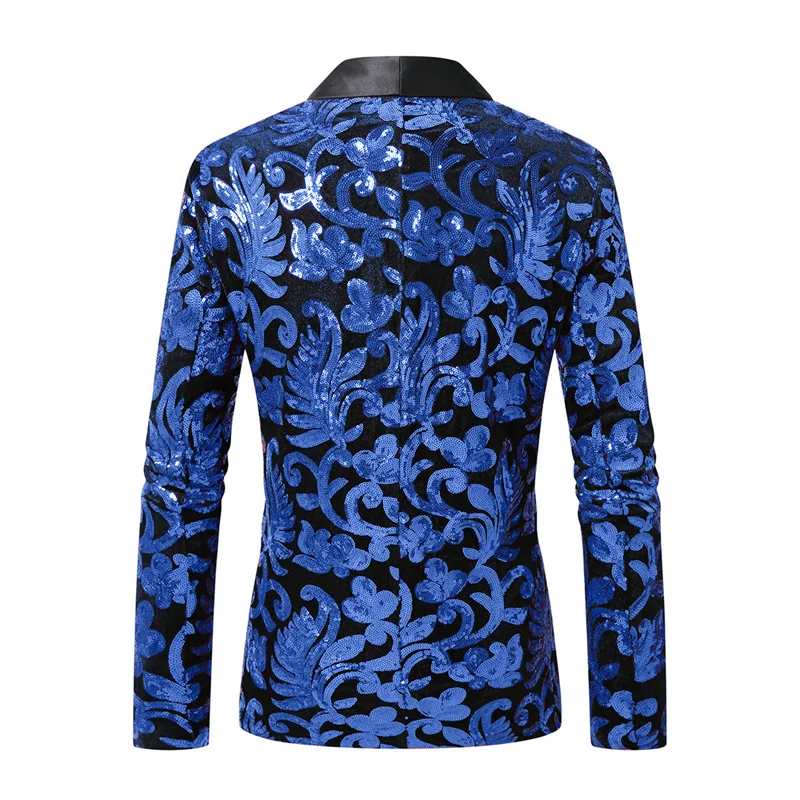 High-end Velvet Sequin Men's Wedding Prom Party Suits Singer Host Stage Performance Luxury Blazer and Pants