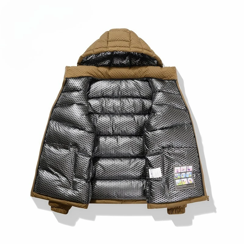 Winter Graphene Self-heating Puffer Jackets Men Thick Windproof Hooded Padded Jacket High Quality Ultralight Down Parka Coat Man