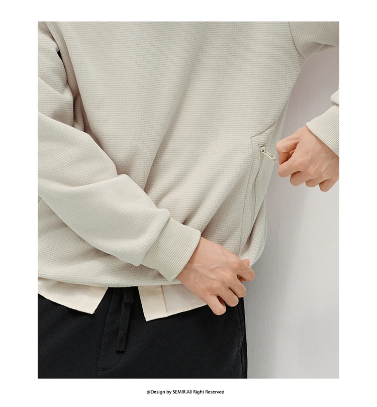 Semir Men Sweatshirt Warm Insulation 2026 Winter Everyday Wear Soft Comfort Casual Style Clean Silhouette Daily Wardrobe