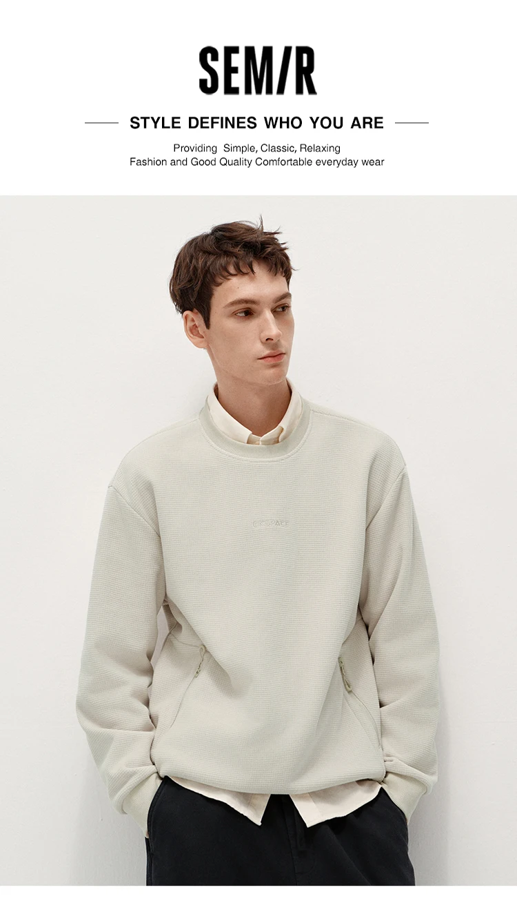 Semir Men Sweatshirt Warm Insulation 2026 Winter Everyday Wear Soft Comfort Casual Style Clean Silhouette Daily Wardrobe