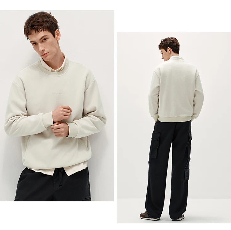 Semir Men Sweatshirt Warm Insulation 2026 Winter Everyday Wear Soft Comfort Casual Style Clean Silhouette Daily Wardrobe