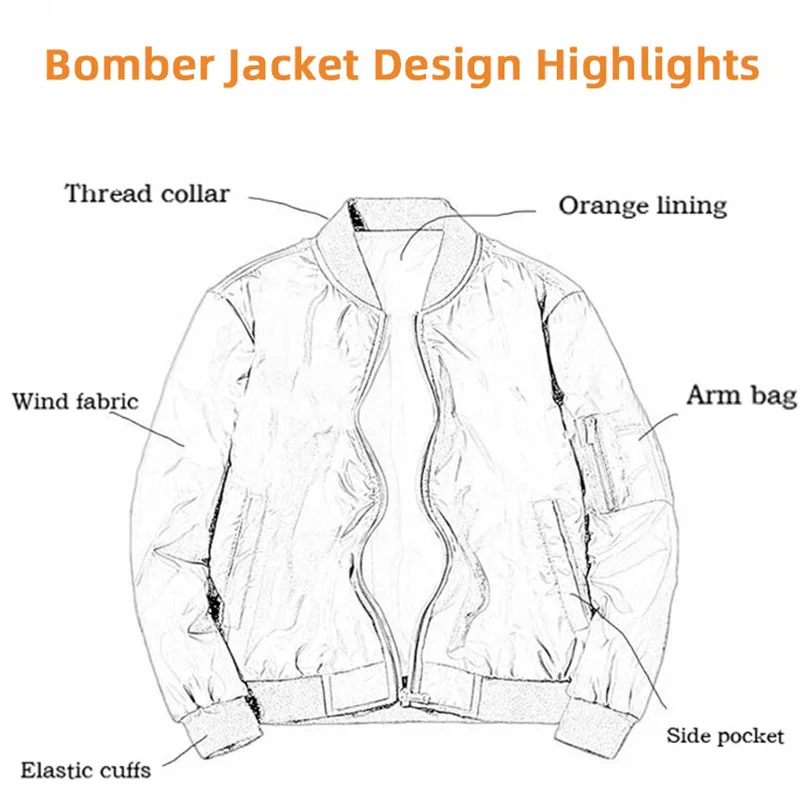 Jacket Men Vintage Motorcycle Military Coat Spring Winter Padded Casual Pilot Clothing 4XL 5XL Solid Stand Collar