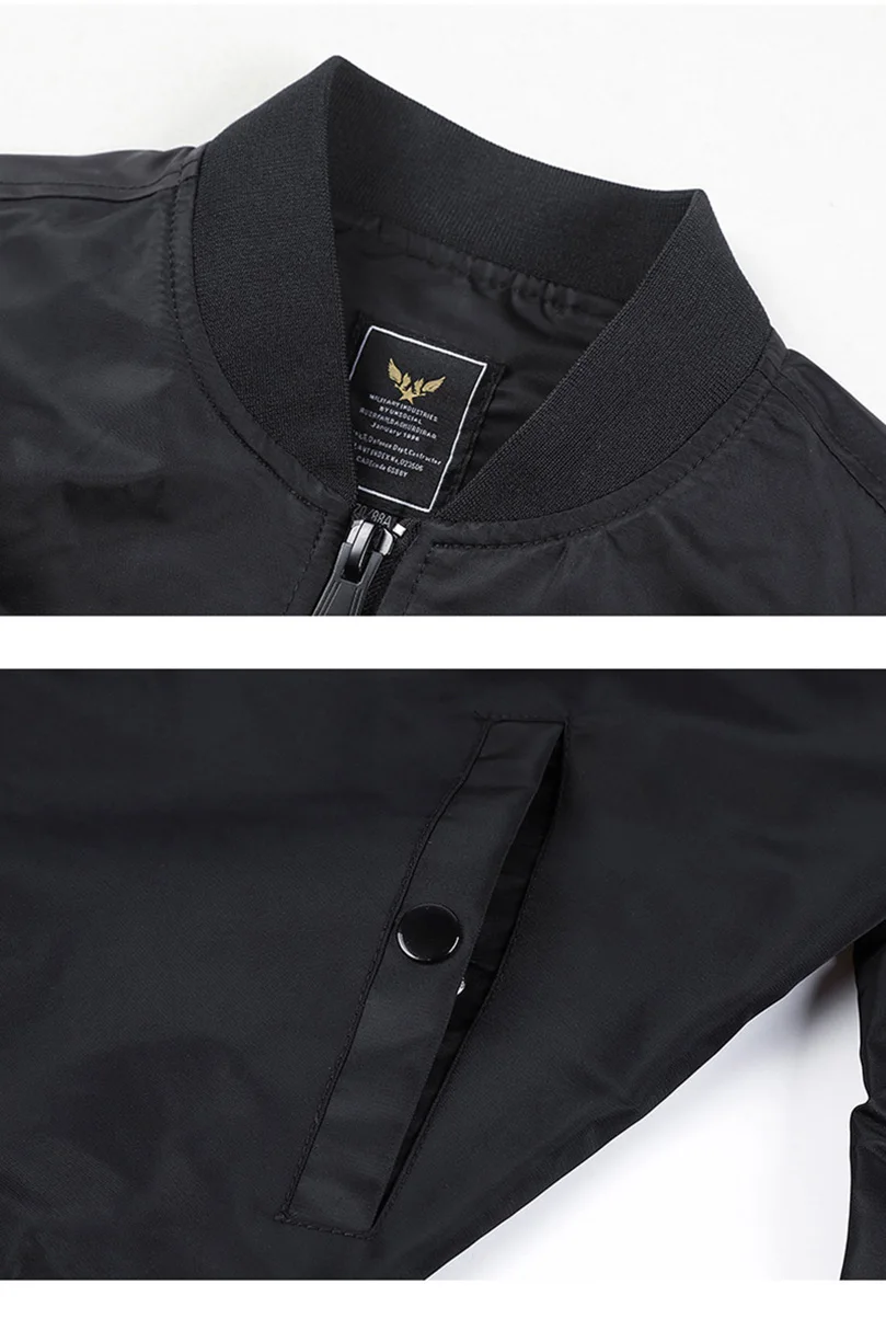 Jacket Men Vintage Motorcycle Military Coat Spring Winter Padded Casual Pilot Clothing 4XL 5XL Solid Stand Collar
