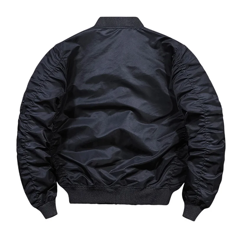 Jacket Men Vintage Motorcycle Military Coat Spring Winter Padded Casual Pilot Clothing 4XL 5XL Solid Stand Collar
