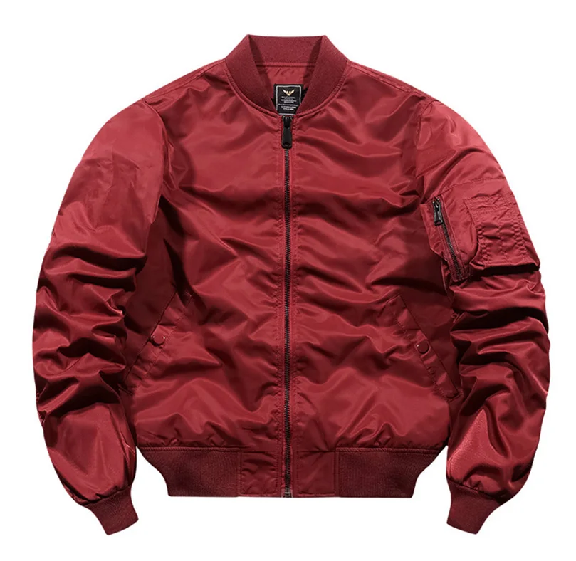 Jacket Men Vintage Motorcycle Military Coat Spring Winter Padded Casual Pilot Clothing 4XL 5XL Solid Stand Collar