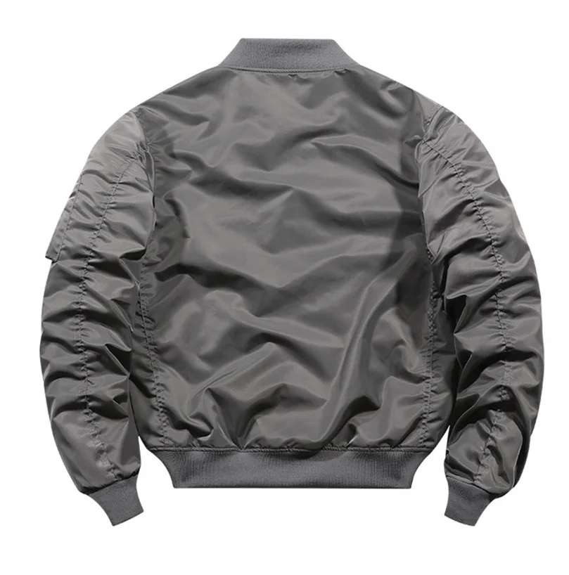 Jacket Men Vintage Motorcycle Military Coat Spring Winter Padded Casual Pilot Clothing 4XL 5XL Solid Stand Collar