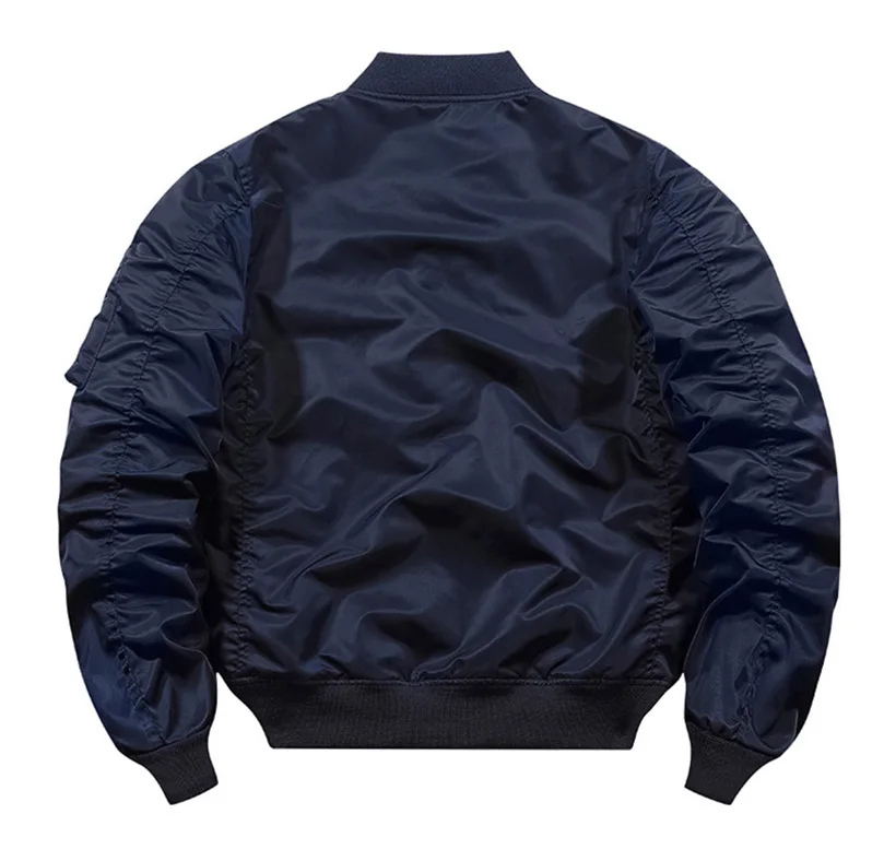 Jacket Men Vintage Motorcycle Military Coat Spring Winter Padded Casual Pilot Clothing 4XL 5XL Solid Stand Collar
