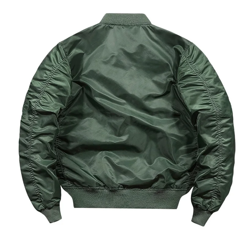 Jacket Men Vintage Motorcycle Military Coat Spring Winter Padded Casual Pilot Clothing 4XL 5XL Solid Stand Collar