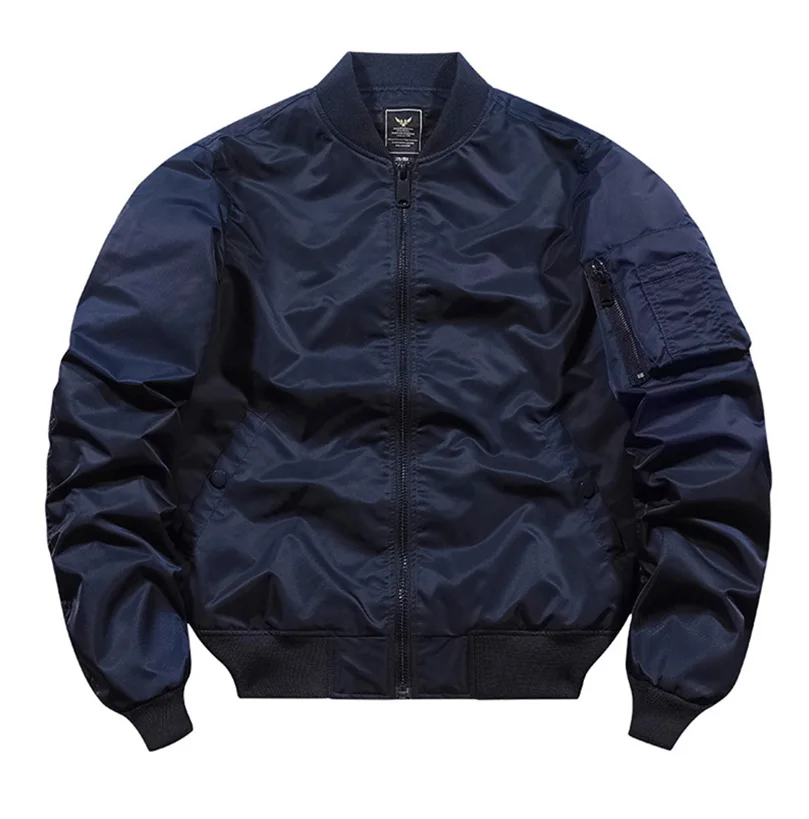Jacket Men Vintage Motorcycle Military Coat Spring Winter Padded Casual Pilot Clothing 4XL 5XL Solid Stand Collar