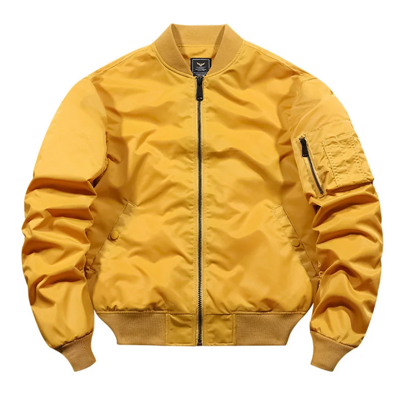 Jacket Men Vintage Motorcycle Military Coat Spring Winter Padded Casual Pilot Clothing 4XL 5XL Solid Stand Collar