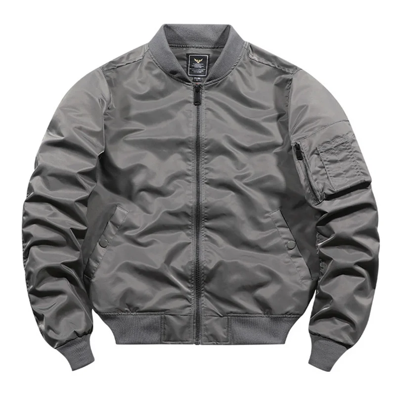 Jacket Men Vintage Motorcycle Military Coat Spring Winter Padded Casual Pilot Clothing 4XL 5XL Solid Stand Collar