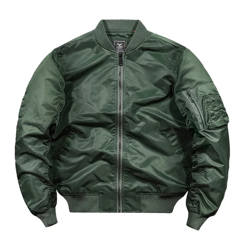 Jacket Men Vintage Motorcycle Military Coat Spring Winter Padded Casual Pilot Clothing 4XL 5XL Solid Stand Collar