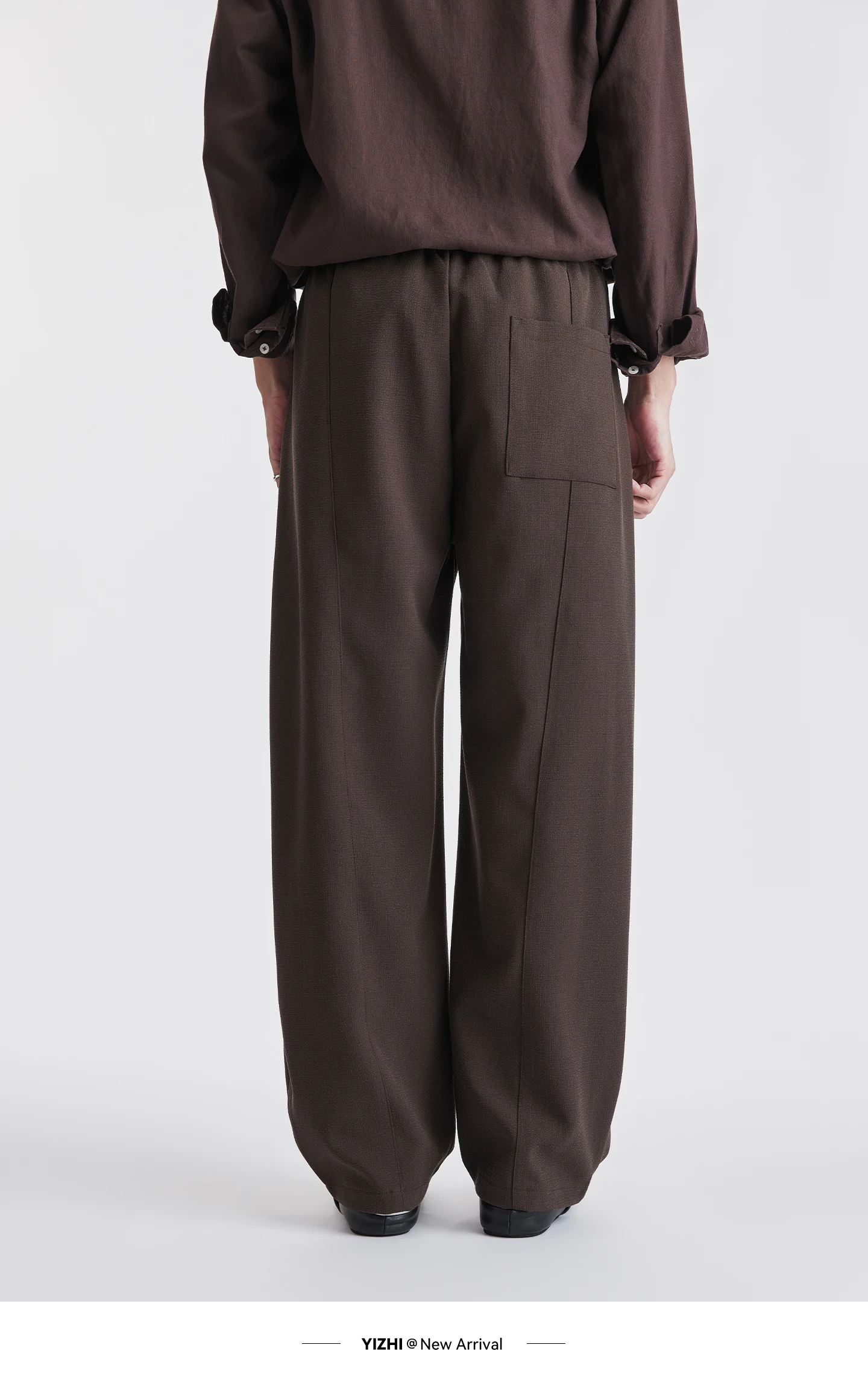 Men Lyocell Drawstring Pleated Wide Leg Casual Pants 2026 Autumn Mature Style Commuter Versatile Draped Straight Long Trousers