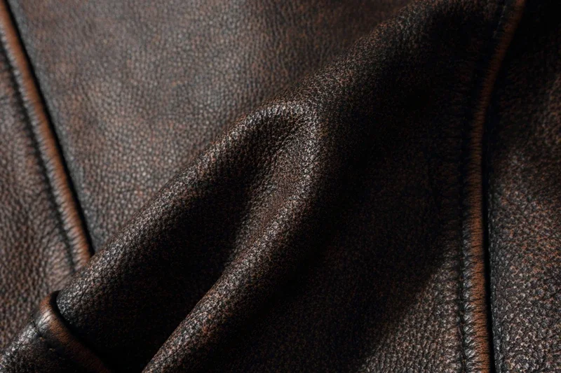 2025 New Leather Jacket Top Layer 100% Cowhide Leather Clothes Men's Stand Collar Motorcycle Clothes  Autumn Winter Plus Size