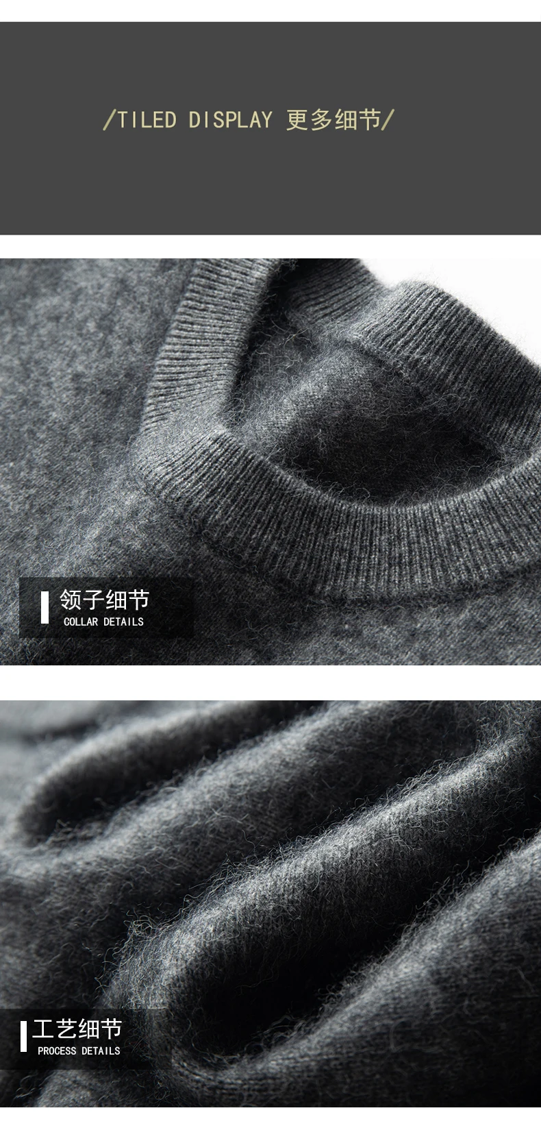 100% Pure Mink Cashmere Men's Round Neck Sweater For Autumn Winter, Casual Knitted Long Sleeved Pullover Sweater Men's Clothng