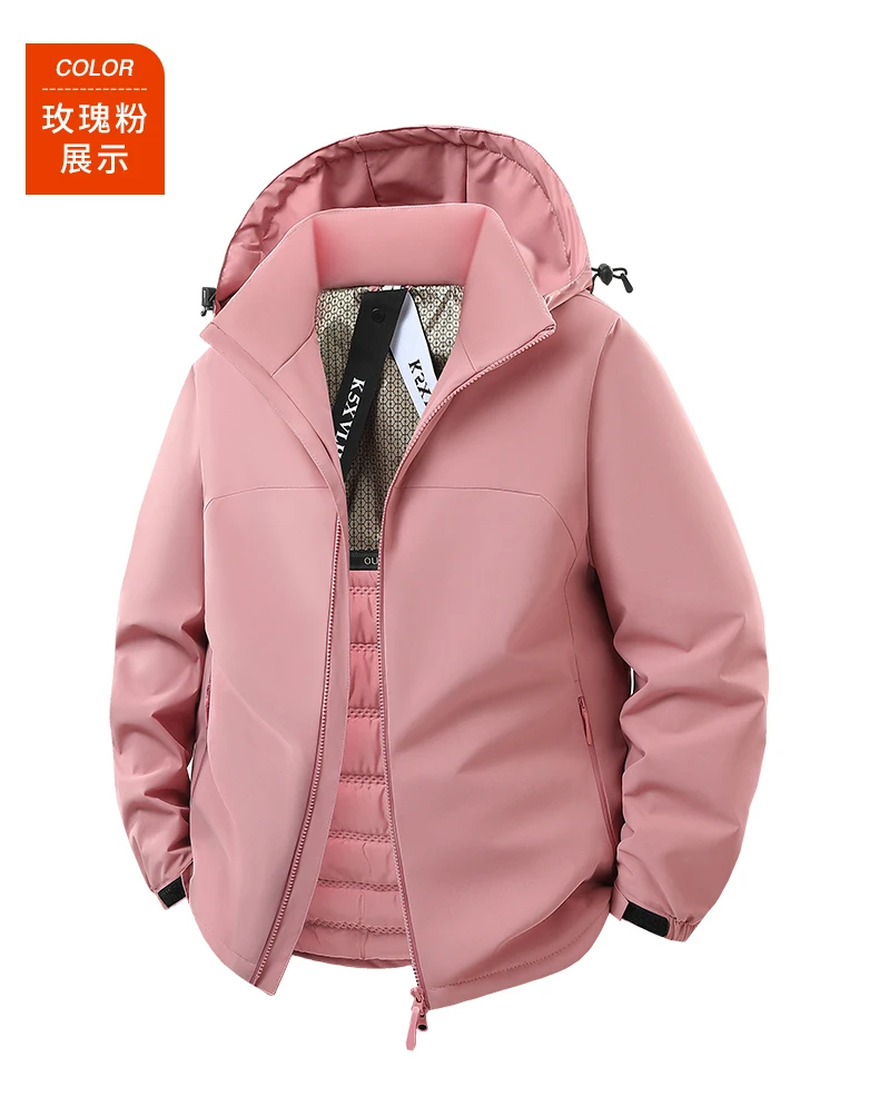 Jacket Men's Spring Autumn New Men Jacket Solid Color Hooded Jackets Casual Coat Men's Business Coats Size M-5XL 6XL Hat Detacha