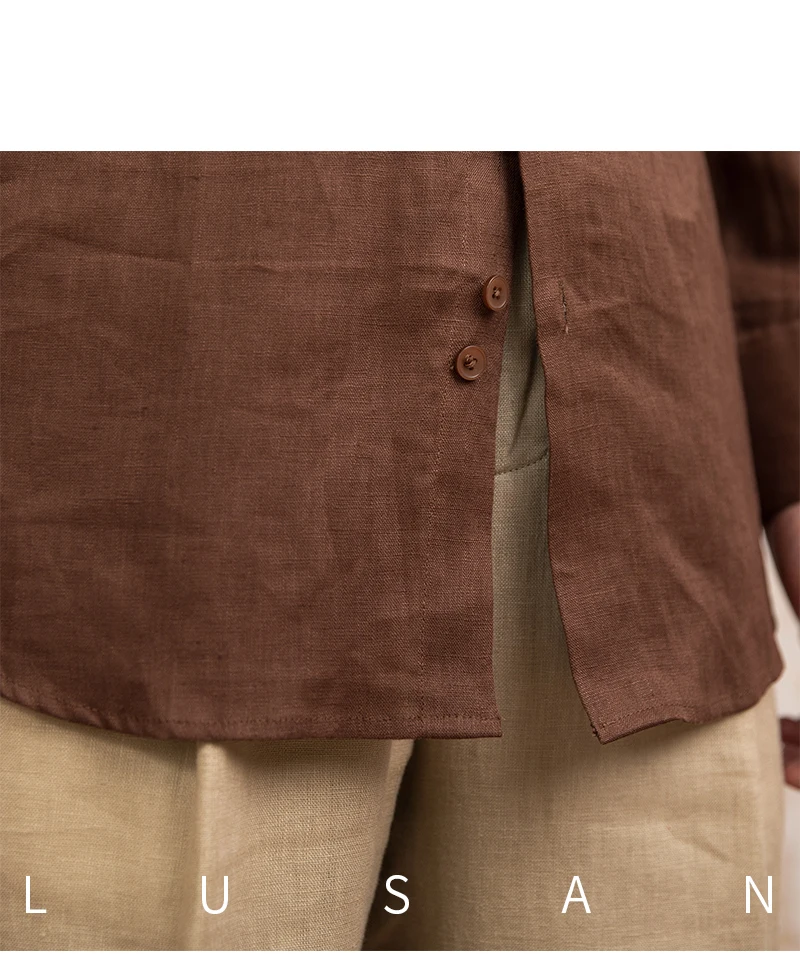 100 Linen Thin Long-sleeved Shirt Vintage Laid-back Old Money Style Sun-proof Breathable Gentry Shirt for Men
