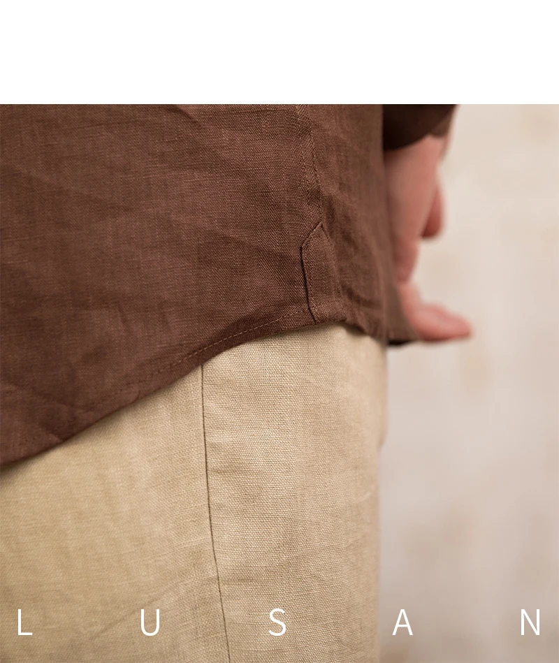 100 Linen Thin Long-sleeved Shirt Vintage Laid-back Old Money Style Sun-proof Breathable Gentry Shirt for Men