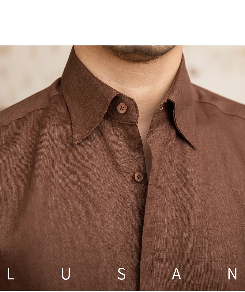 100 Linen Thin Long-sleeved Shirt Vintage Laid-back Old Money Style Sun-proof Breathable Gentry Shirt for Men