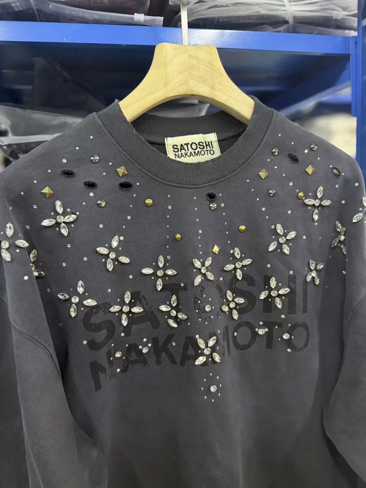 SATOSHI NAKAMOTO 26SS CRYSTAL CASTLE CREWNECK Sweatshirts Men Women High Quality Hooded