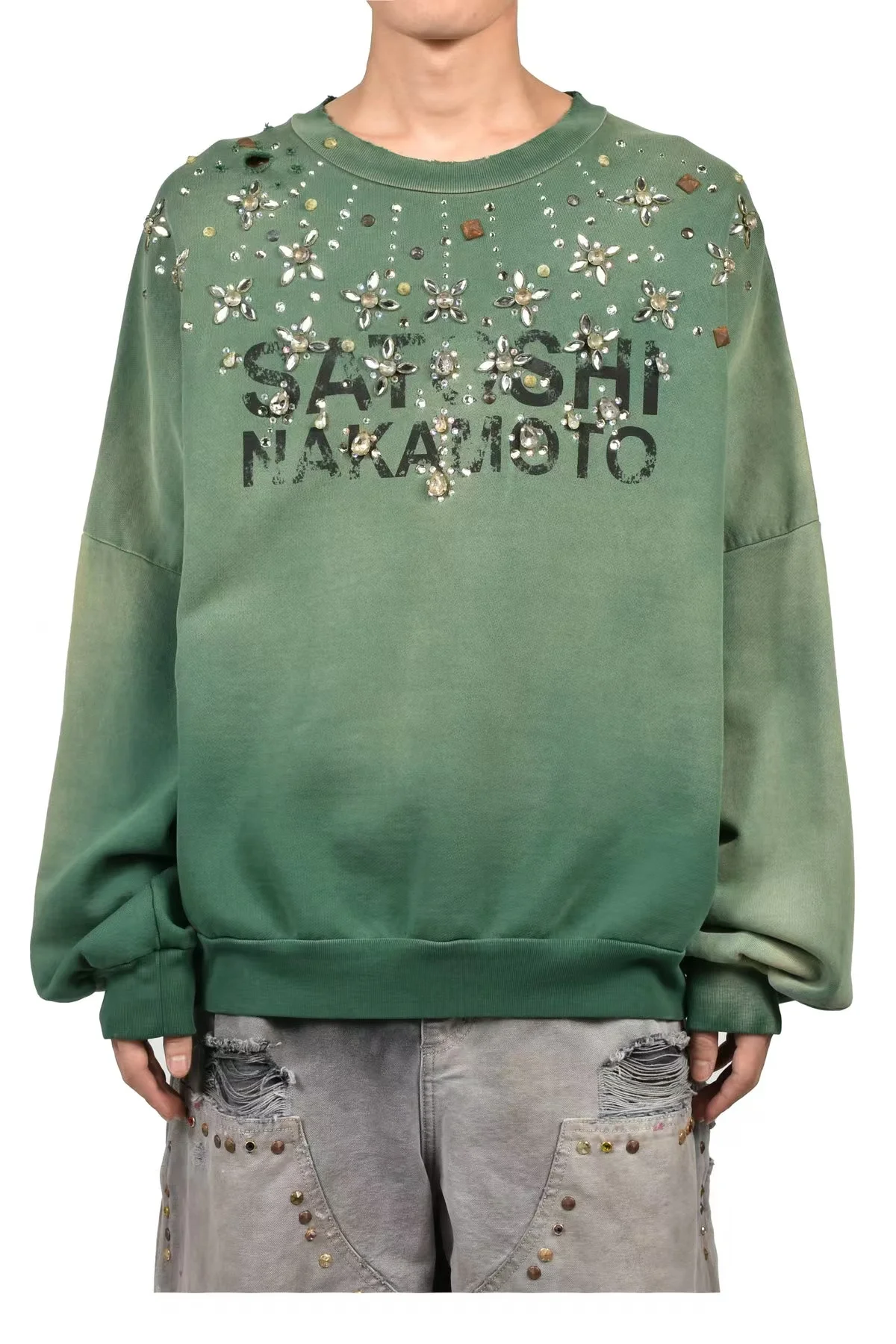 SATOSHI NAKAMOTO 26SS CRYSTAL CASTLE CREWNECK Sweatshirts Men Women High Quality Hooded