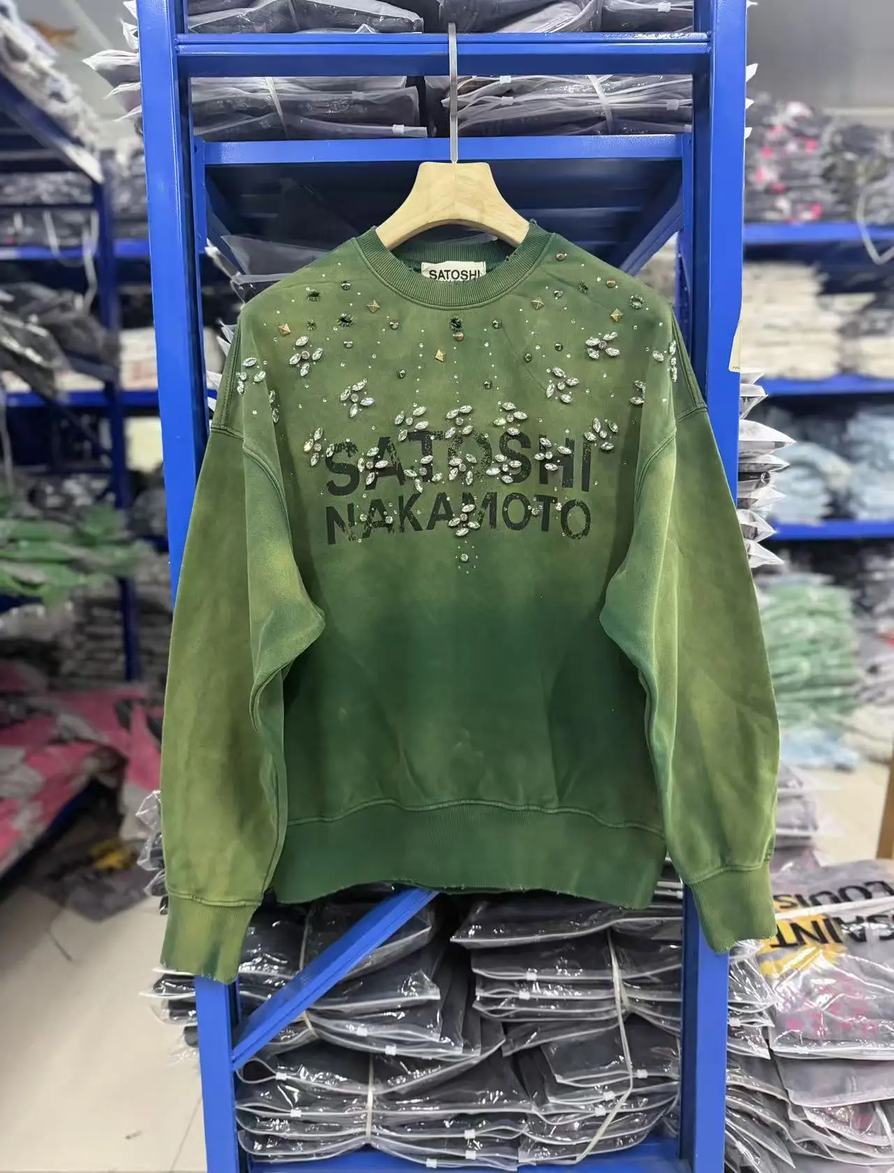 SATOSHI NAKAMOTO 26SS CRYSTAL CASTLE CREWNECK Sweatshirts Men Women High Quality Hooded