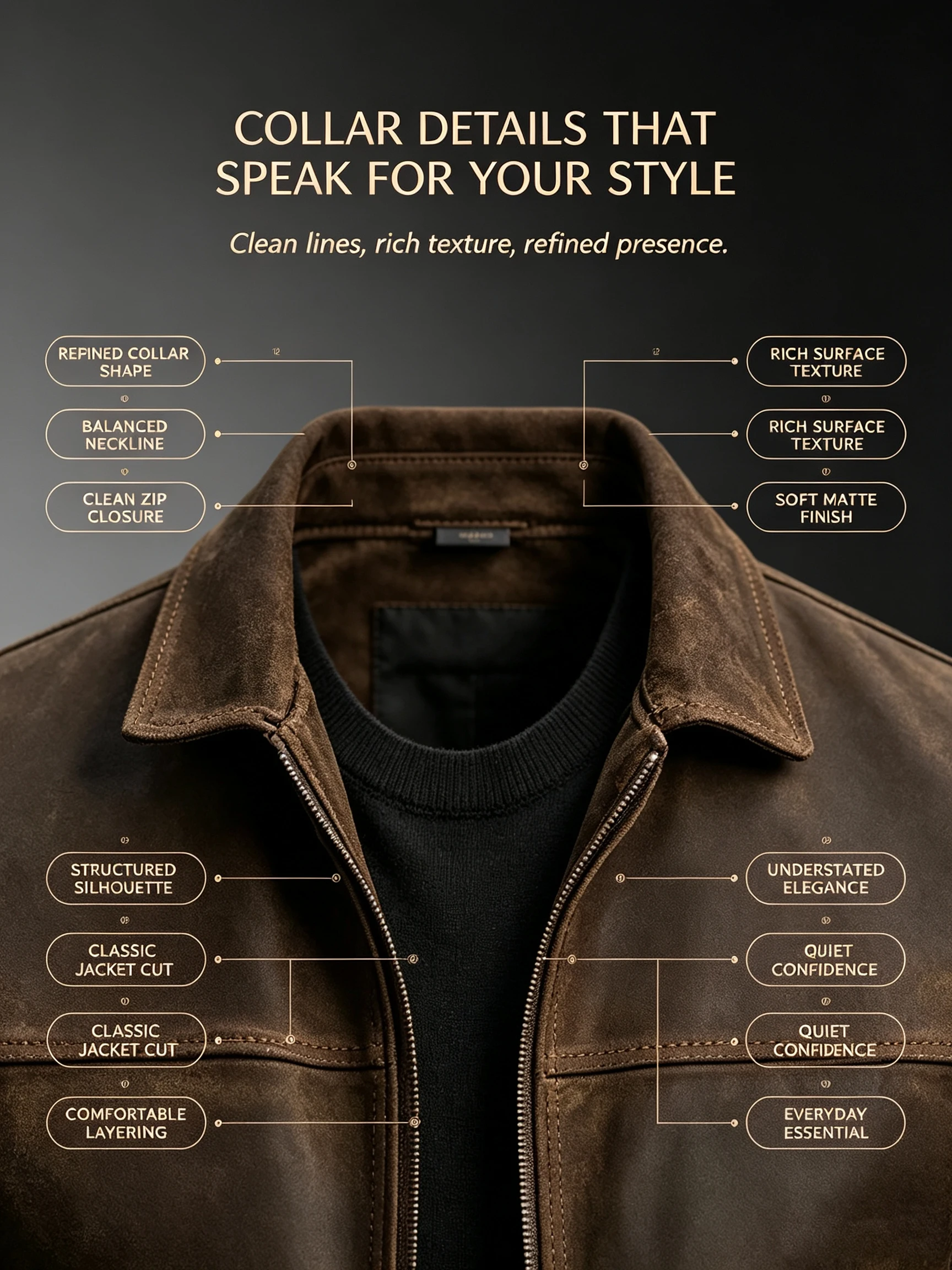 Men Retro Leather Jacket Zip‑Up Front Closure Long Sleeve Punk Outerwear High‑Quality Spring Autumn Men's Jackets & Light Coats