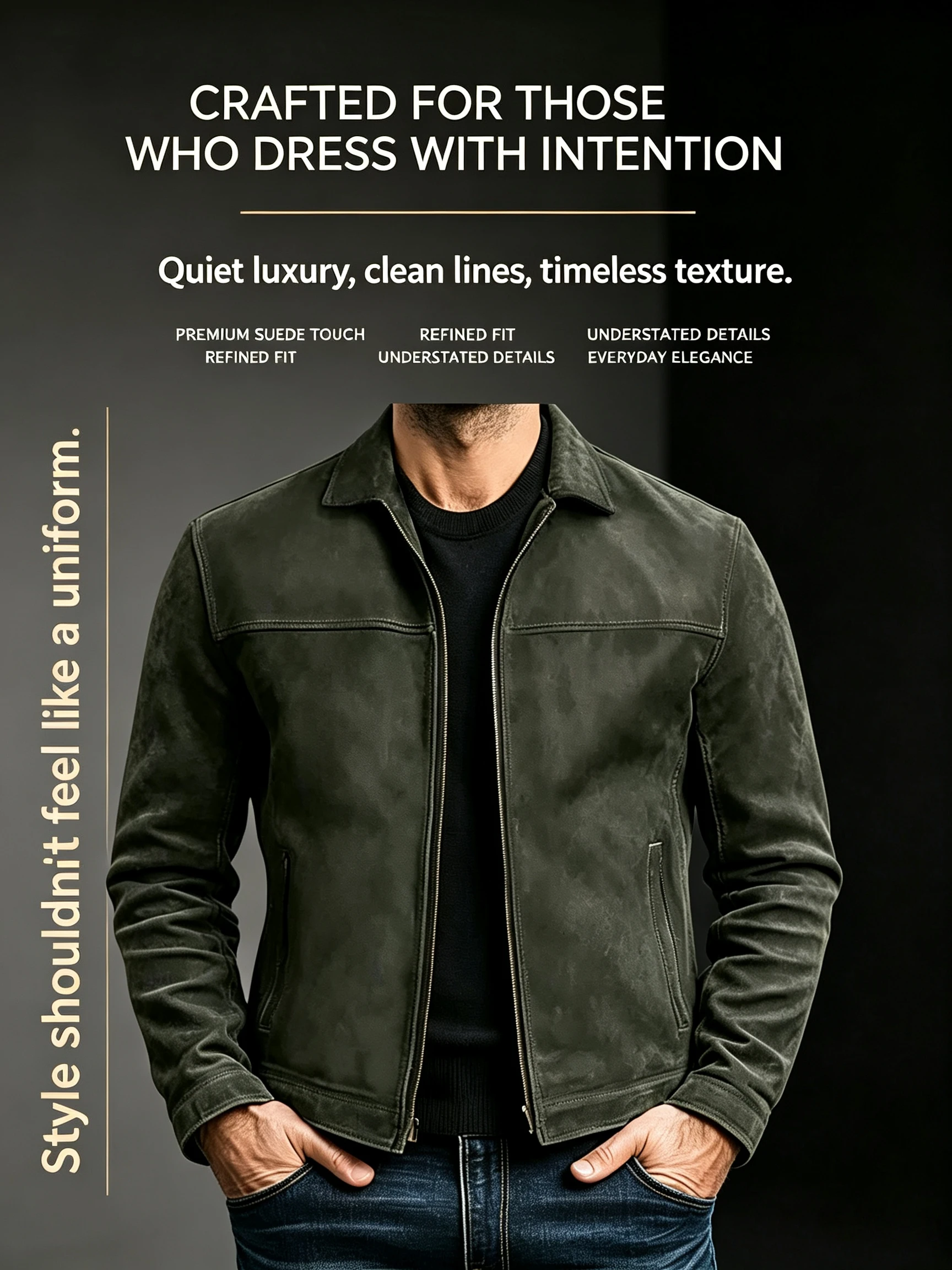 Men Retro Leather Jacket Zip‑Up Front Closure Long Sleeve Punk Outerwear High‑Quality Spring Autumn Men's Jackets & Light Coats