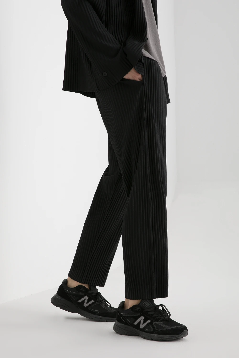 Miyake Pants for Men Straight Pants Casual Fashion Trousers Loose Korean Style Pants Men Clothing Bottoms